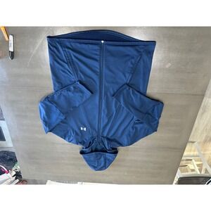 Under Armour ColdGear Mens XXL Navy Blue Full Zip Hoodie Athletic Jacket Loose